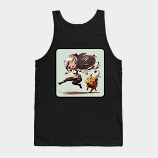 Chibi Girl and Her Cat Tank Top